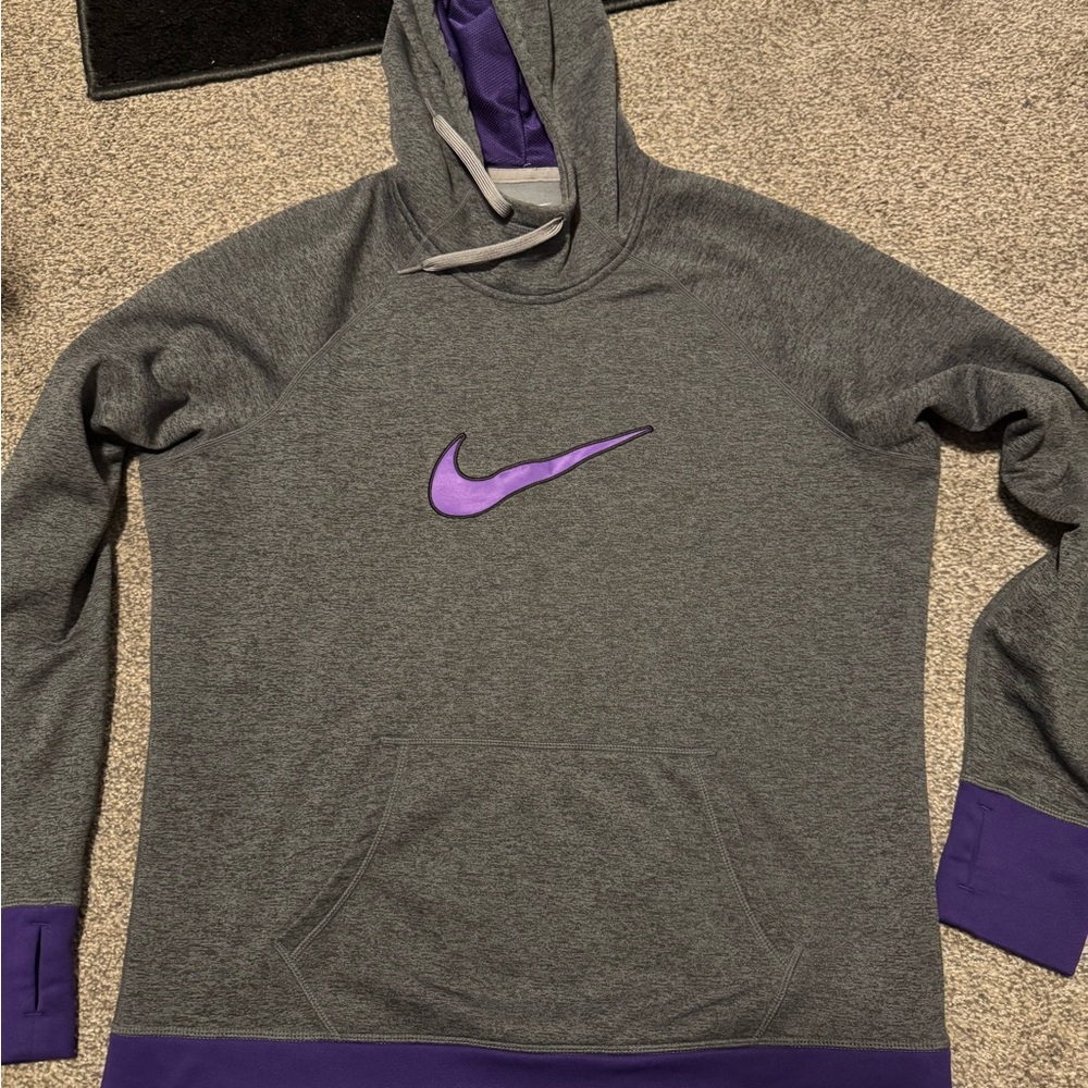 Nike Gray and Purple Hoodie